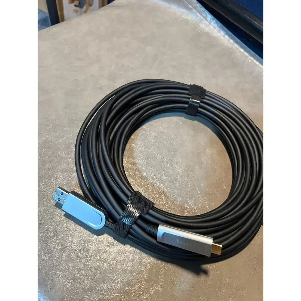 Huaham USB A To C Fiber Optic Cable 50FT, 10Gbps Active USB 3.2 Gen2 Cable With